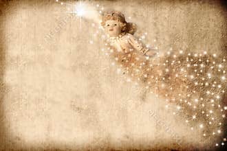 Vintage Christmas Card Angel
