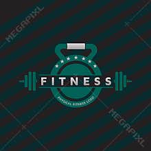 The Tradition, Strength in quality with dumbbell icon. Virtual CrossFit and fitness vector official logo template