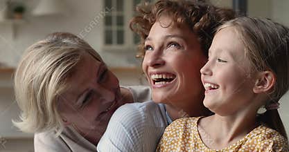 Happy multi generational women close up portrait