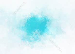 Abstract blue center and white in the borders hand painted watercolor cloudy background