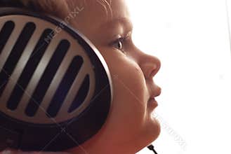 Child in headphones