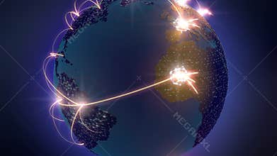 Animated Global Internet Connections 