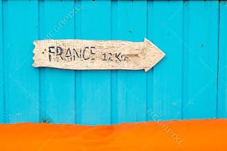 Sign post France 12Km Charente Maritime 