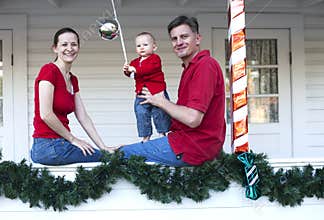 Happy family at home for Christmas