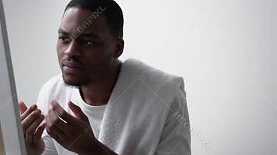 skin problem acne treatment african man dry face