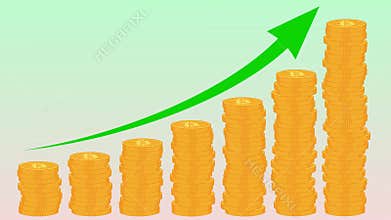 Сoins growth chart, Profit growth, Growth graph, Rate increase (coin)