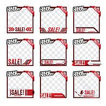 Sale product frame promotion tag design for marketing