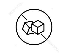 No Sugar free vector icon. Vector sugar cubes in circle icon for no sugar added product package design.