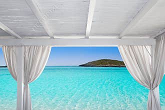 Gazebo white in Formentera Ibiza beach