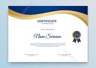 Certificate template. Diploma of modern design or gift certificate. Vector illustration