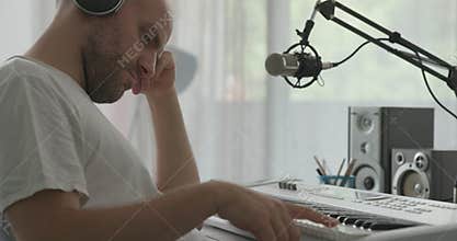 Sad musician feeling a lack of inspiration