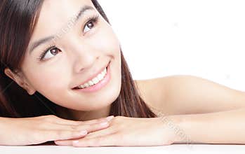 Beautiful asian woman smile face