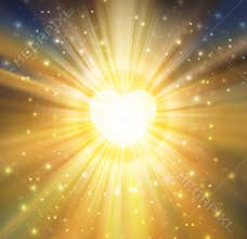 Glowing golden aura light, universal heart portal, infinite love, life, source, soul journey through Universe doorway