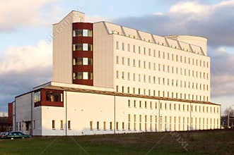Big building school or university and blue sky
