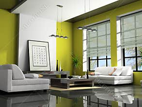 Home interior 3D rendering