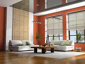 Home interior 3D rendering