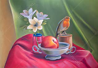 Still life with bird