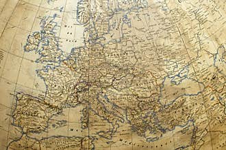 globe with Europe map