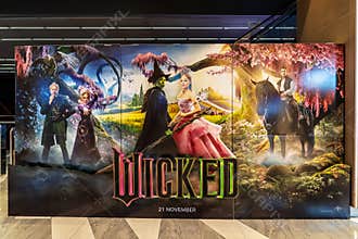 A beautiful standee of a movie called wicked Display at the cinema to promote the movie