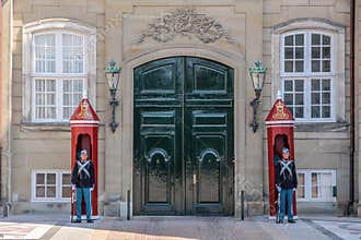 Palace guard at Amalienborg Palace in Copenhagen