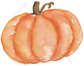 Watercolor Orange Pumpkin with Texture no.2