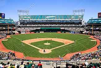 Oakland Coliseum Baseball Stadium Day Game