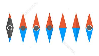 Set of different compass arrows, vector illustration