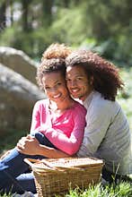 Couple Having Picnic In Countryside