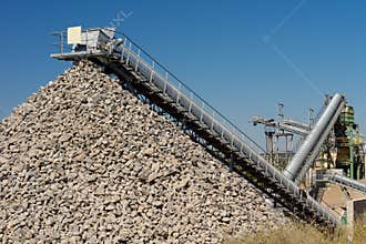 Open cast mining of stone