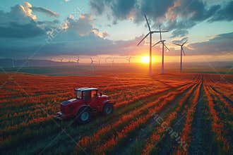 Silhouetted wind turbines against a summer sunset embracing sustainable energy solutions