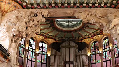 Concert hall of Palace of Catalan Music, Barcelona, Spain
