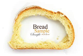 Slice of white bread with center missing, crust as