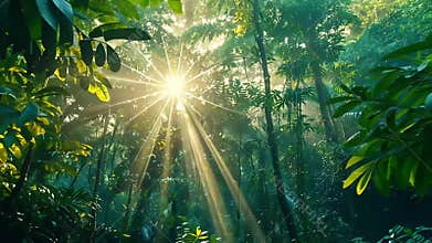 Sunlight Through the Rainforest Canopy