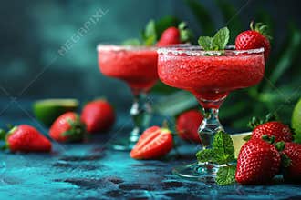 Delightful strawberry frozen margarita the perfect summer cocktail for poolside relaxation