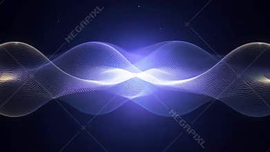 Smooth blue and purple waves on a dark background create a futuristic vibe, ideal for science, music, or tech projects