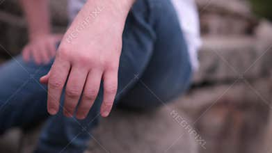 Man hand human anatomy and body parts, closeup human body