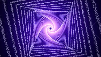 Purple blue hypnotic tunnel with swirly corridor structure made of cloudy lines
