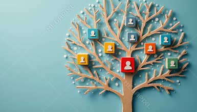 Colorful family tree illustration