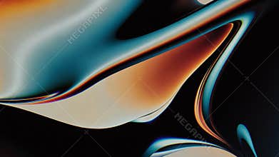 An Abstract Fluid Shape Art Piece Accompanied by a Captivating Gradient Background