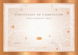 Certificate / Diploma award template. Frame