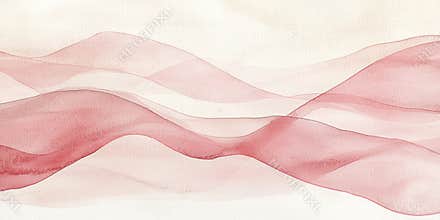 Abstract composition with soft, flowing waves of pink and beige, creating a smooth and calming aesthetic in pastel tones.t