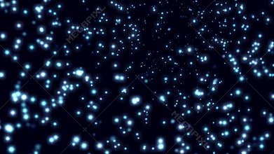 Snowflakes floating in night sky