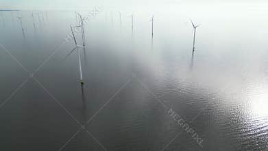 View of an offshore windpark