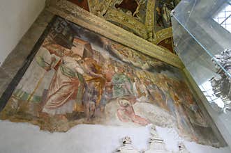 Basilica di San Lorenzo Maggiore church and the Cappella di Sant’Aquilino in Milan, Italy