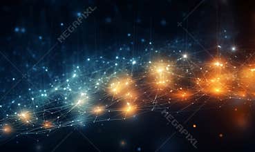 Abstract technology lines background with smart and futuristic, intelligent communication network concept of future connected