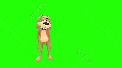 Animated wobbly dog character stumble forward
