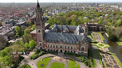 Building of International Court of Justice in Den Haag, Holland. Netherlands,