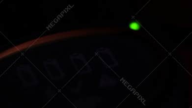 Charging batteries complete. Macro shot.