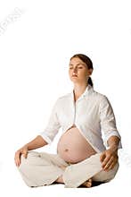 Pregnant lady doing yoga