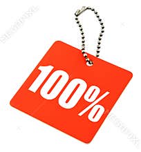 100 percent value tag
